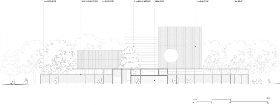 立面图 ©对角线建筑 Childrens Home Haibei Kindergarten Renovation DJX Design