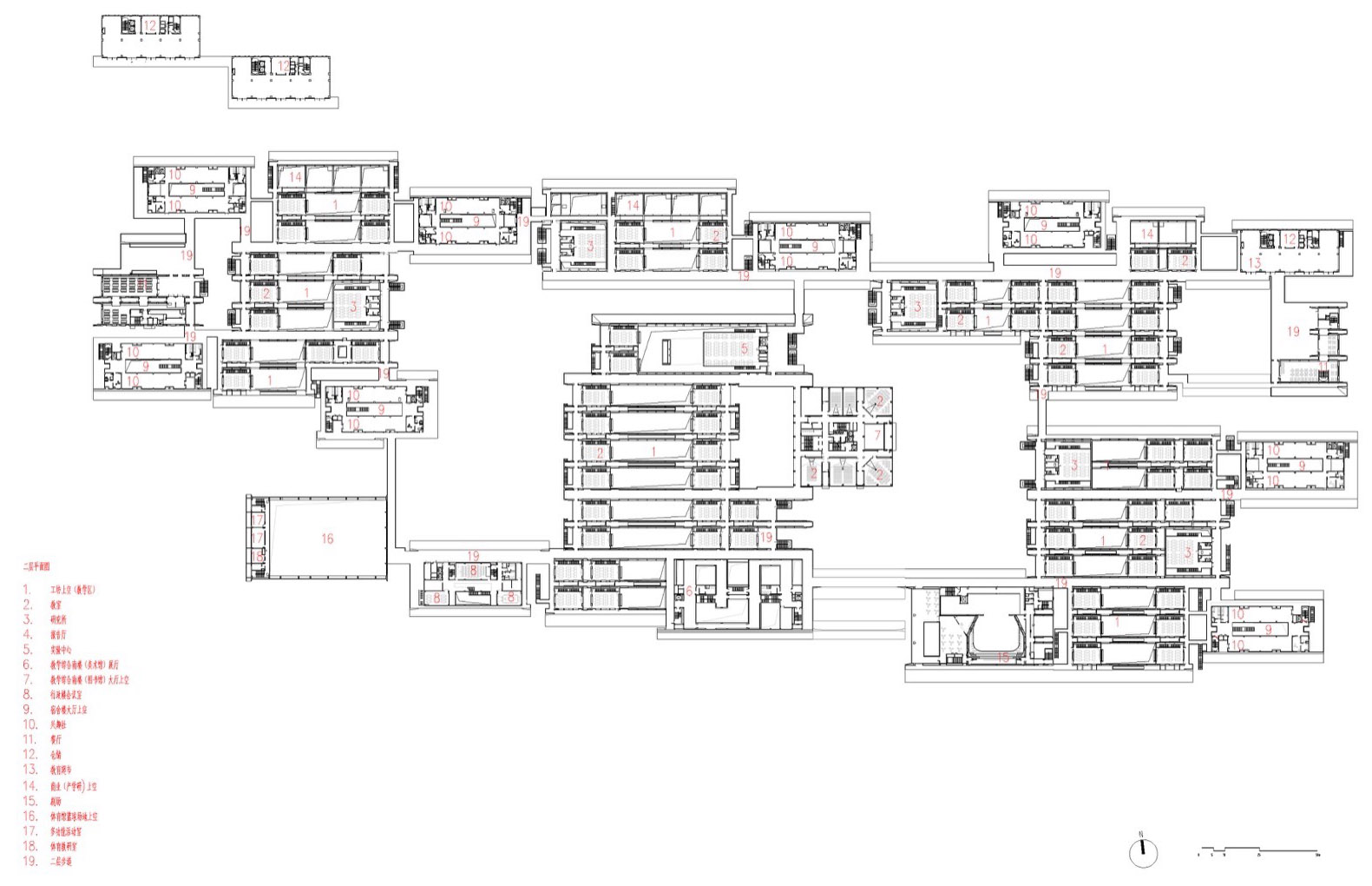 校区二层平面 Campus 2nd floor plan ©FCJZ uzr