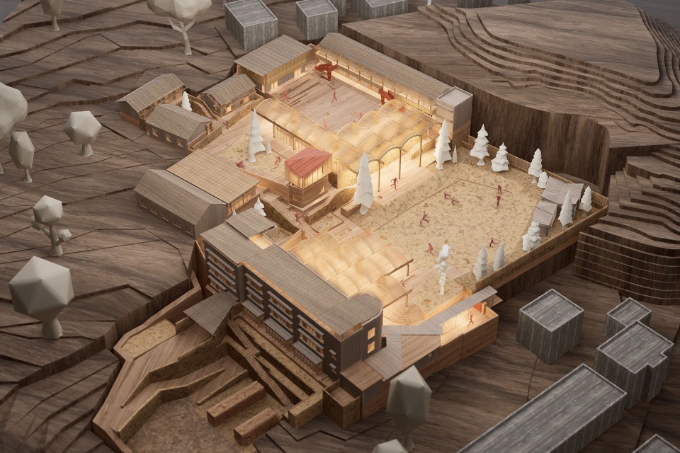 模型渲染2 制作:造作建筑 transformation and regeneration of sunao primary school by zaozuo architecture studio