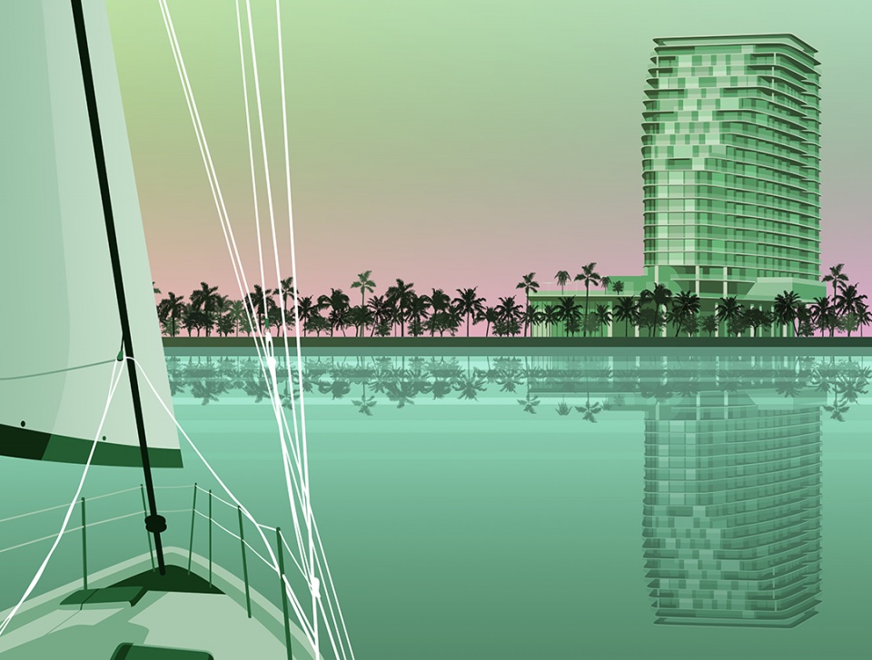 Illustration of landmarks around the world by André Chiote