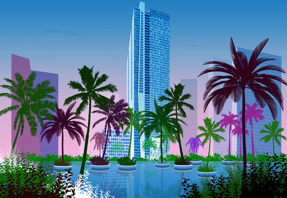 Illustration of landmarks around the world by André Chiote