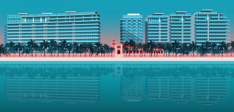 Illustration of landmarks around the world by André Chiote