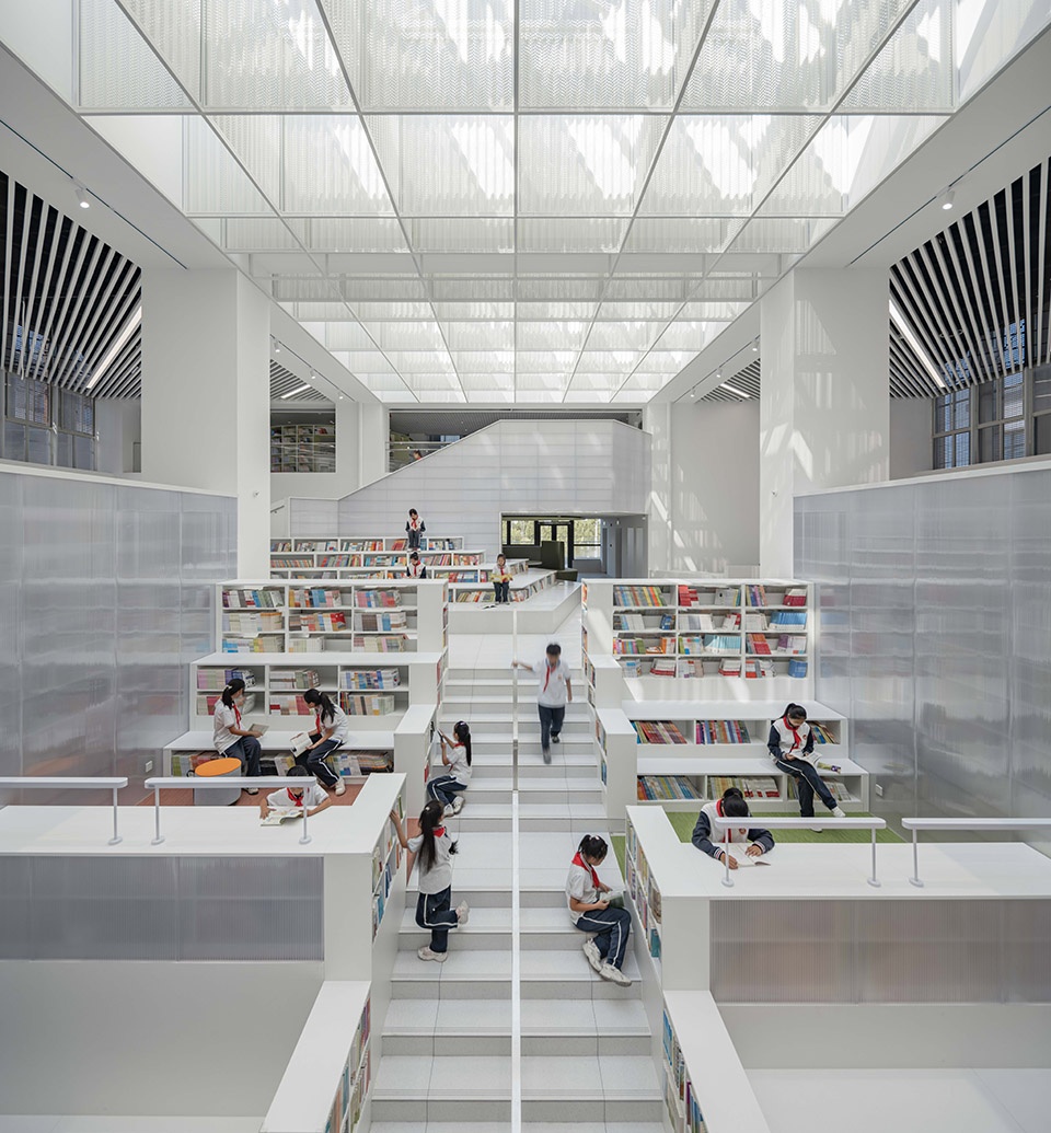 shanghai conservatory of music experimental school hebi branch library interior design by urbanus