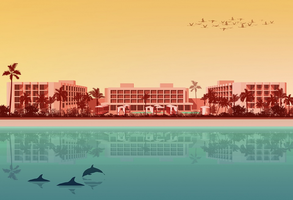 Illustration of landmarks around the world by André Chiote