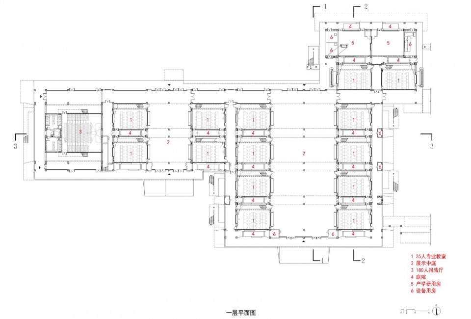 . 3号学舍一层平面 Dormitory Building No.3 1st floor plan ©FCJZ 1ba