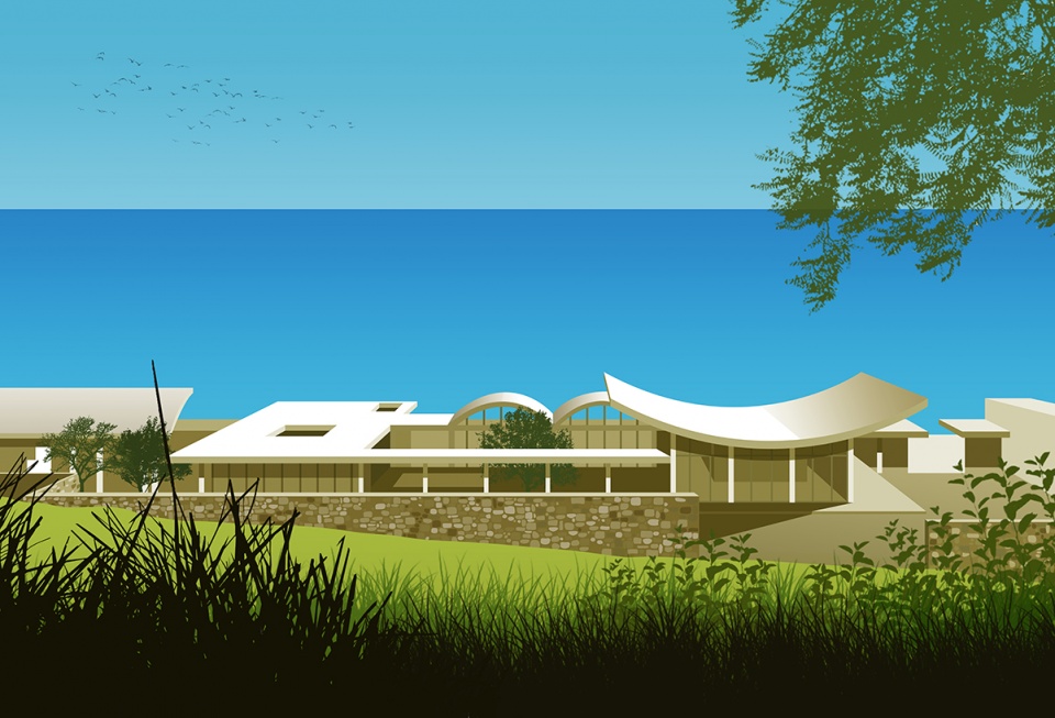 Illustration of landmarks around the world by André Chiote