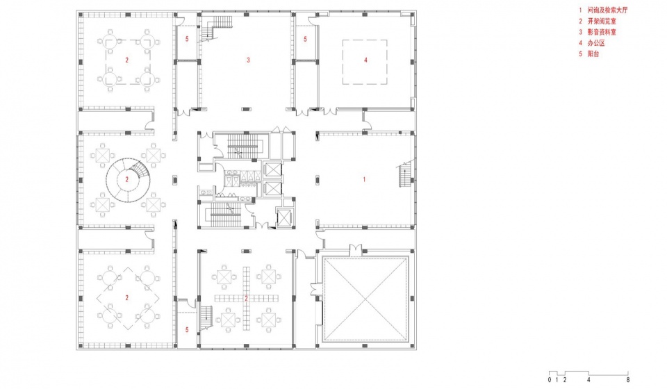 . 图书馆四层平面 Library 4th floor plan ©FCJZ njl