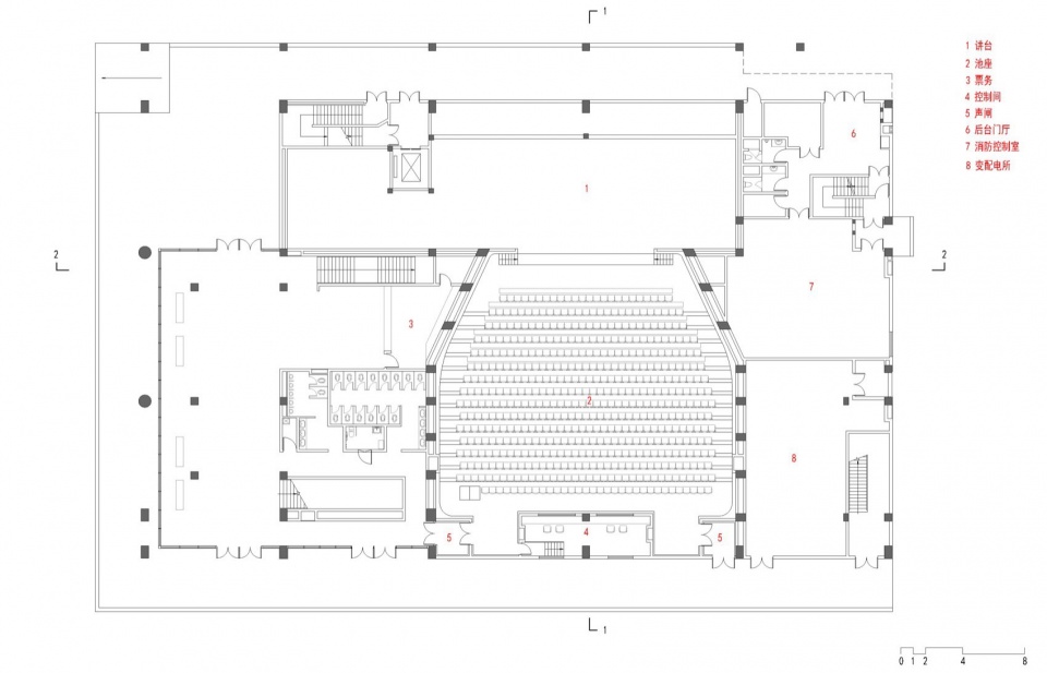 . 报告厅一层平面 Auditorium 1st floor plan ©FCJZ uy0