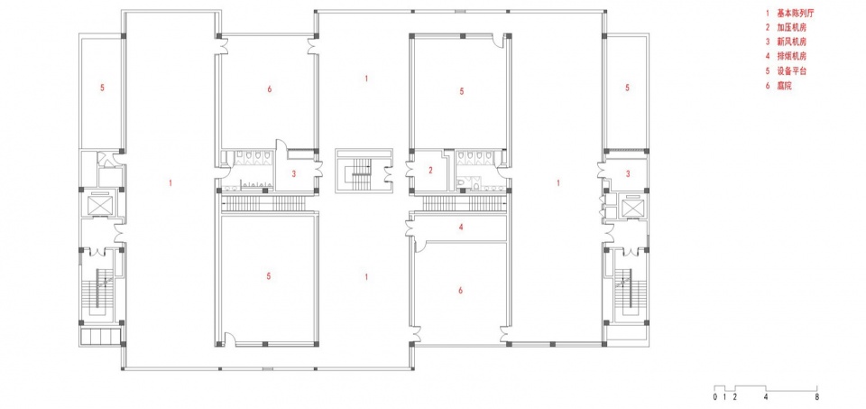 . 展览馆四层平面 Exhibition Hall 4th floor plan ©FCJZ evc