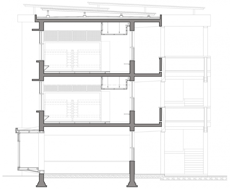 主教学楼剖面 transformation and regeneration of sunao primary school by zaozuo architecture studio