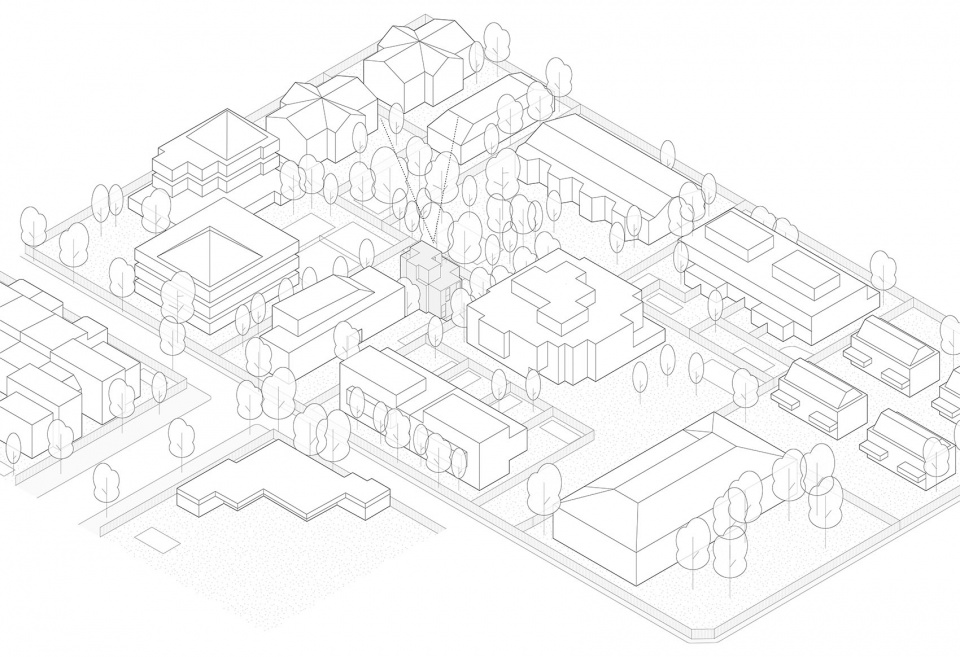 Axonometria casa padel by nunez ribot arquitectos