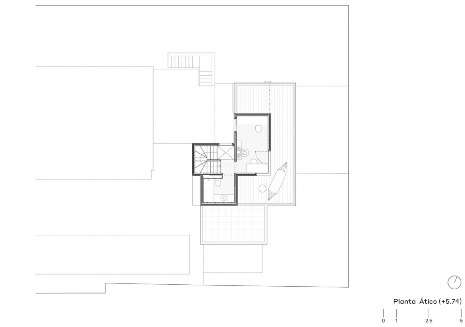 Planta Atico casa padel by nunez ribot arquitectos