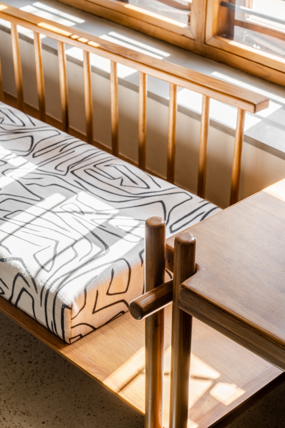 Seating detail bedroom ground floor terra kota house by terra firma architects