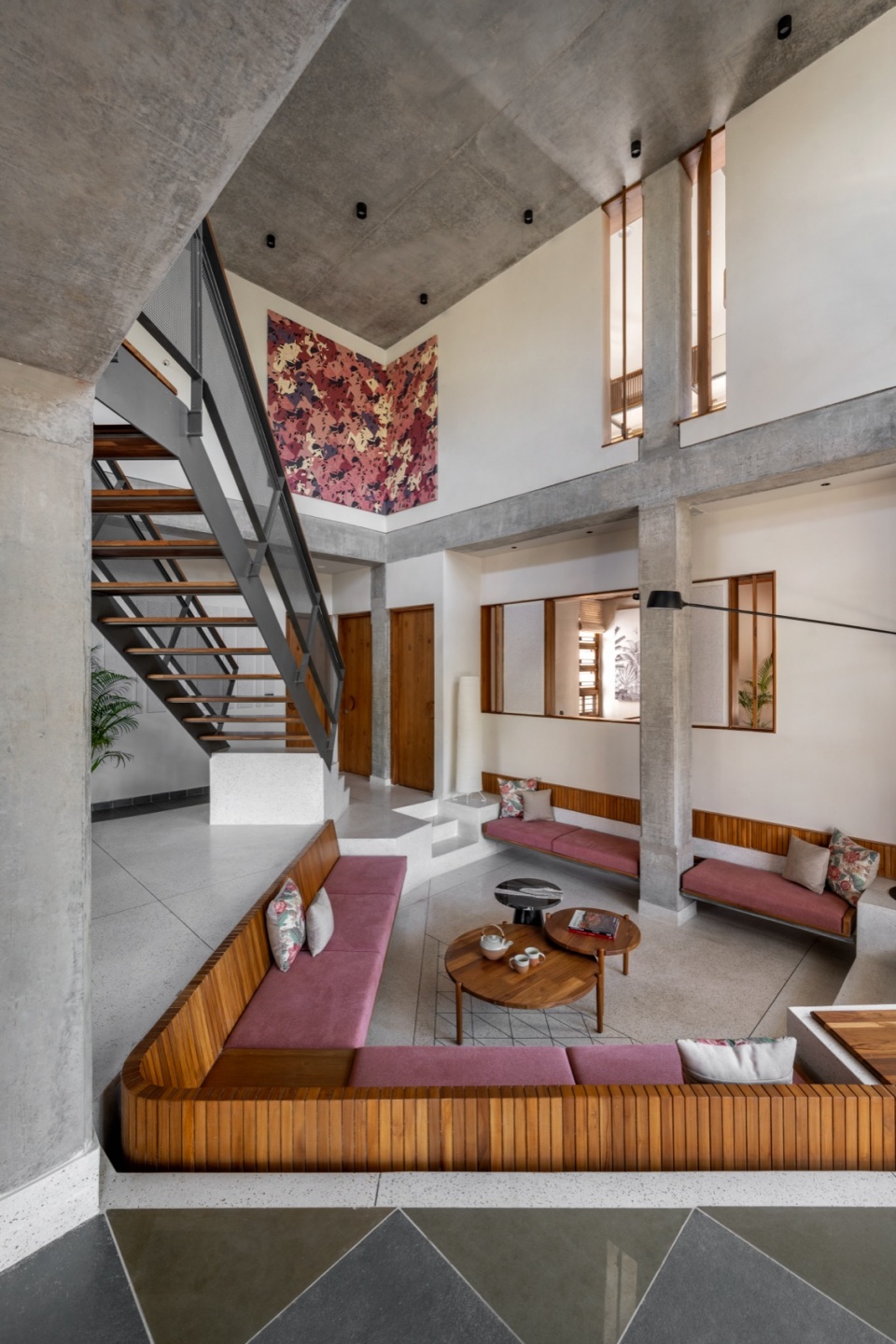 View from entry towads informal living area terra kota house by terra firma architects
