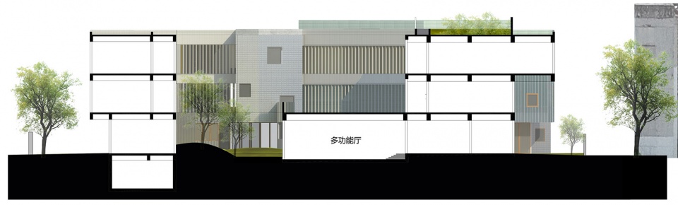 剖面一 jingan yuyao road kindergarten branch by atelier liu yuyang architects