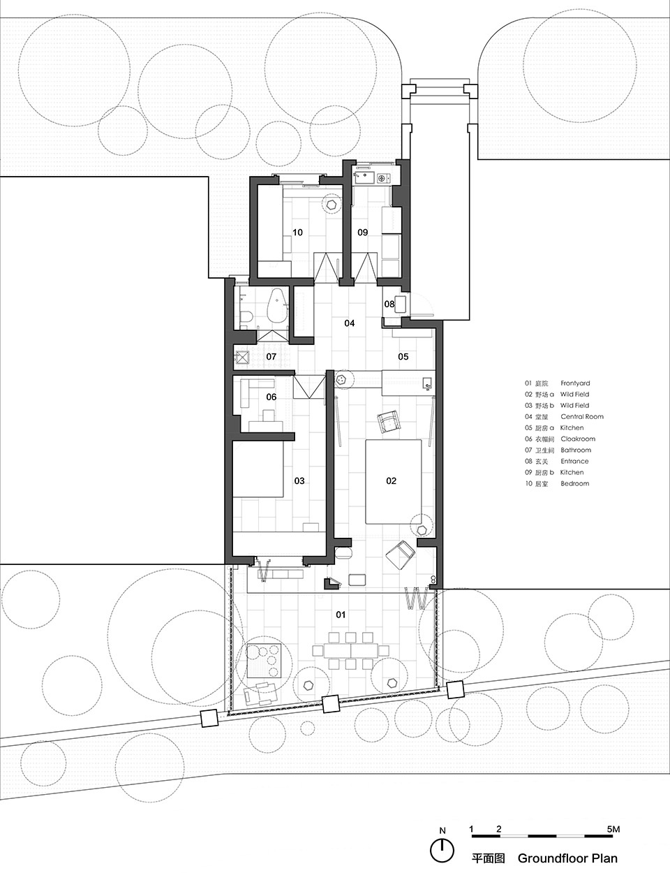 平面图 the rustic house by atelier habitant