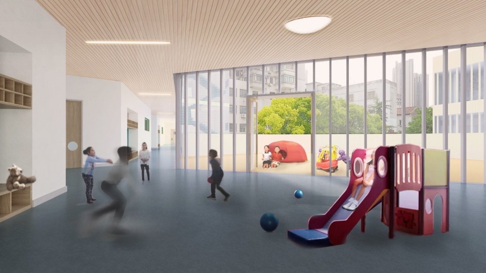 走廊扩大区 jingan yuyao road kindergarten branch by atelier liu yuyang architects