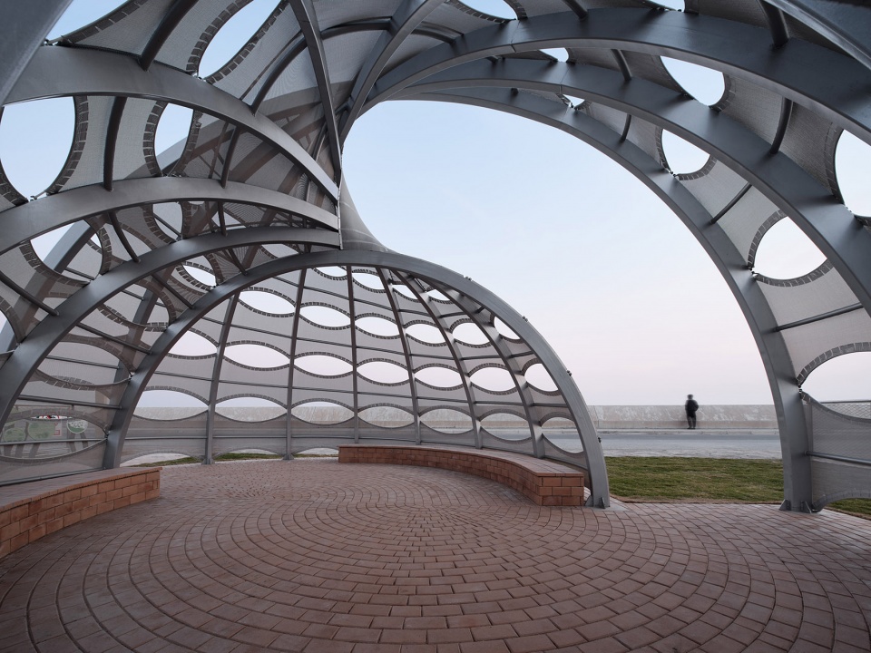 three ecological pavilions by the sea by hcch studio