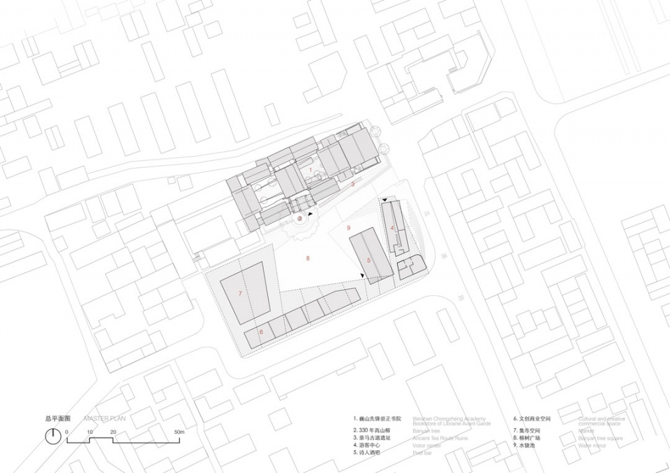 总平面图 Master plan ©迹·建筑事务所TAO