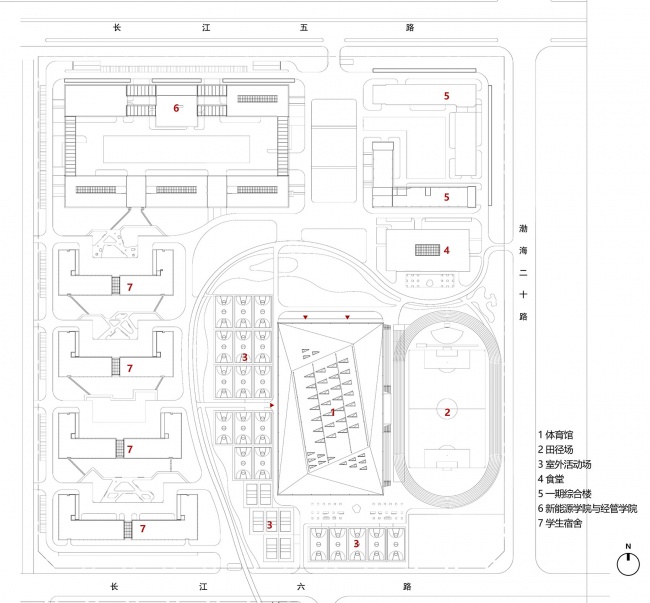 bohai university of science and technology gymnasium by adcas