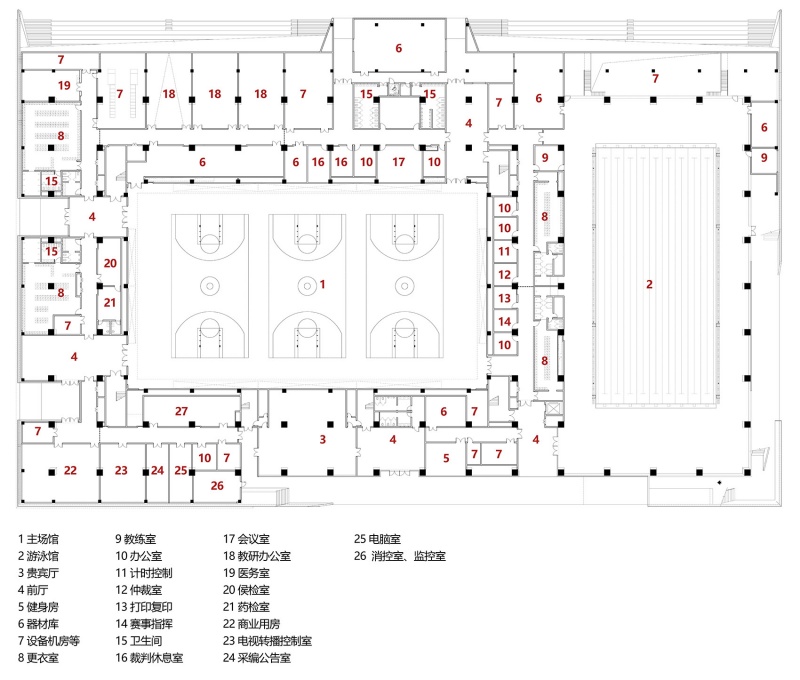 bohai university of science and technology gymnasium by adcas