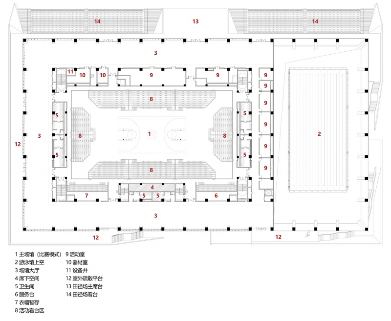 bohai university of science and technology gymnasium by adcas
