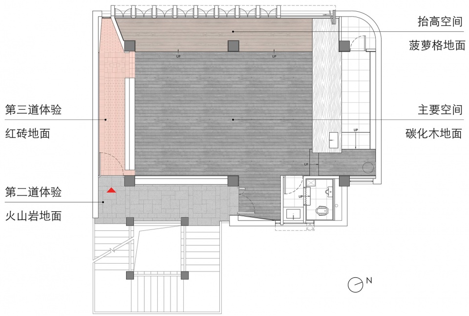 不同地面材料强调不同体验 shan ye by no10 architects