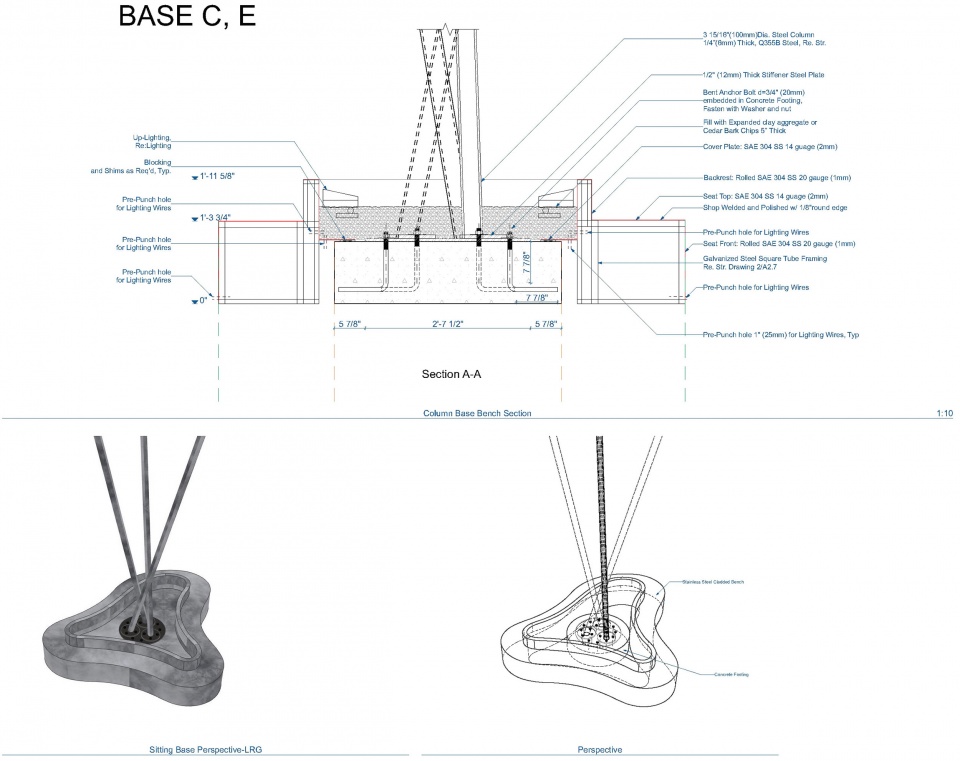 Column Base Bench Large Section