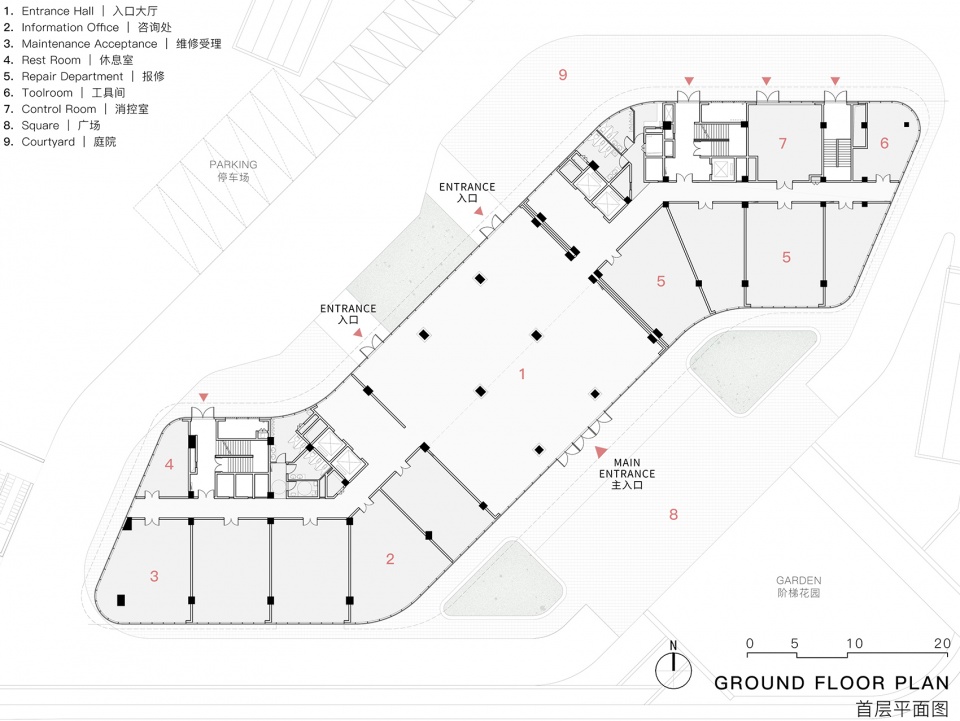 Ground Floor Plan 首层平面图©UAD