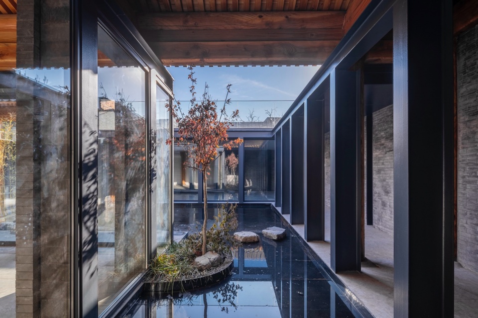 water garden under roof photograph by Jin Weiqi