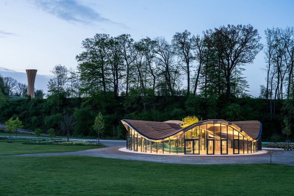 hybrid flax pavilion by intcdc of university of stuttgart