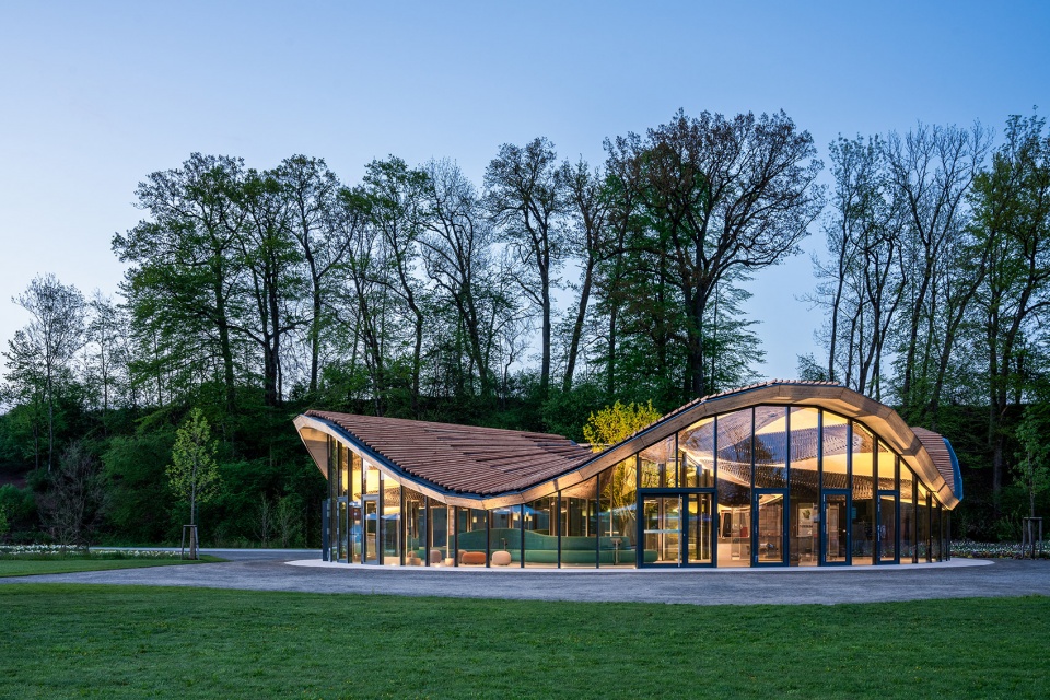 hybrid flax pavilion by intcdc of university of stuttgart