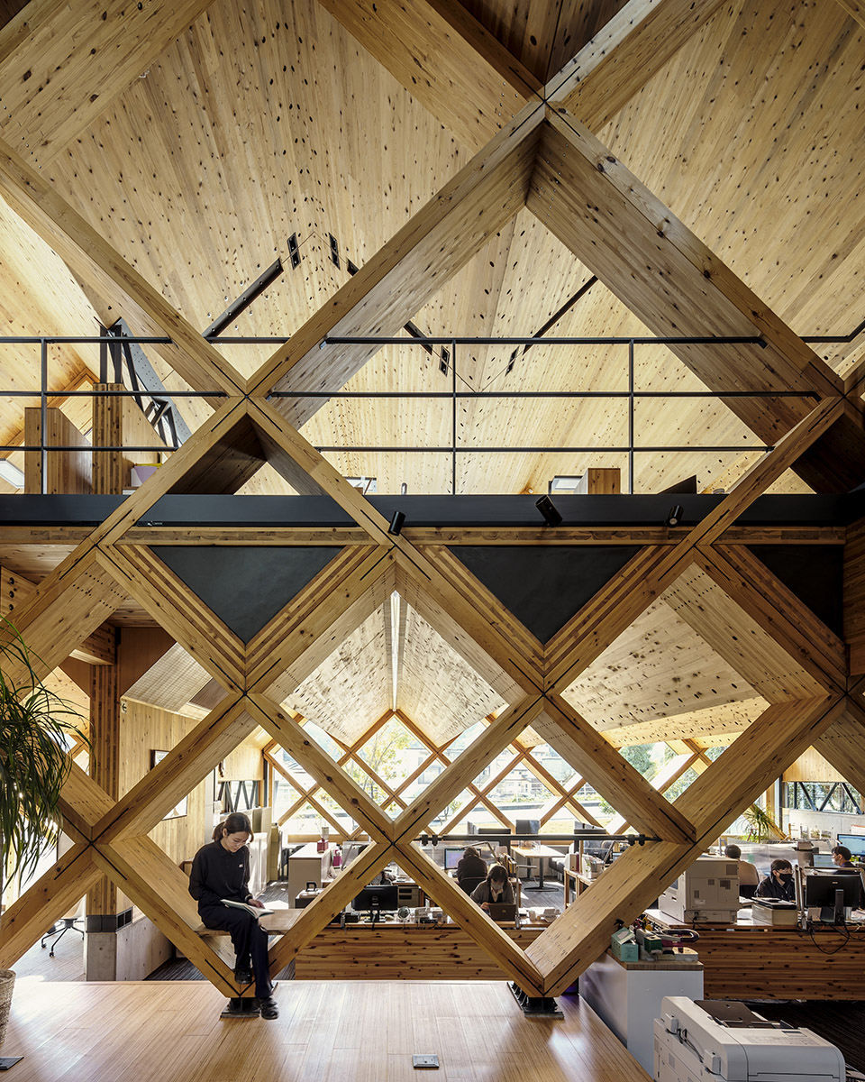 meiken lamwood corp head office by nks2 architects