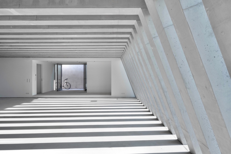 Roof with 20 concrete ribs Berlin Germany by ATELIER ZAFARI