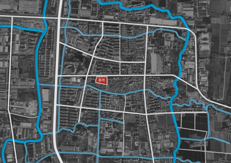 基地周边的路网和水网,The road and water networks © 有关工作室