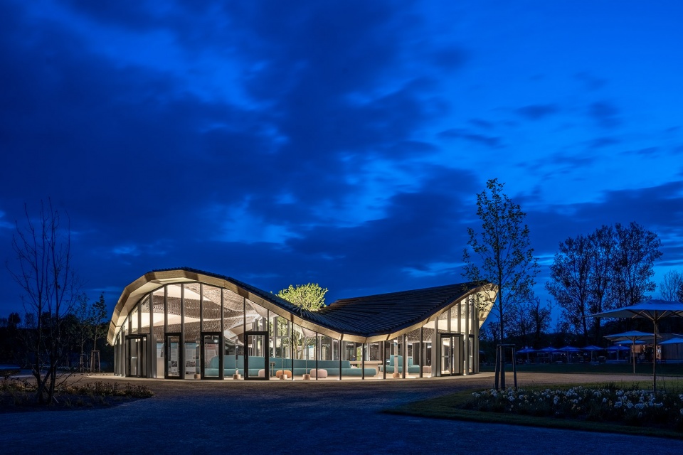 hybrid flax pavilion by intcdc of university of stuttgart