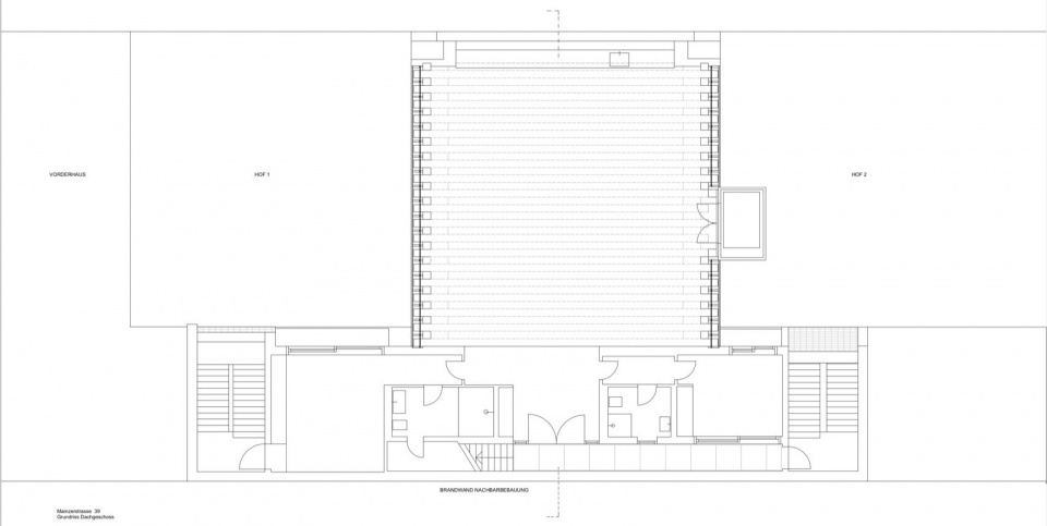 Roof with 20 concrete ribs Berlin Germany by ATELIER ZAFARI