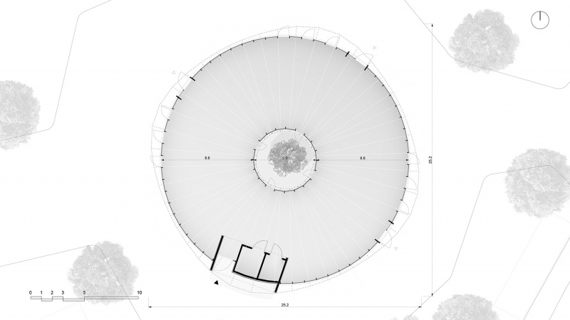 hybrid flax pavilion by intcdc of university of stuttgart