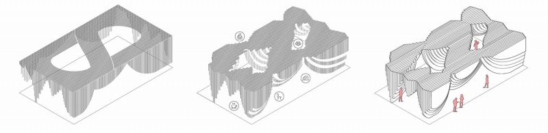 aluminum grotto and public ground by has design and research