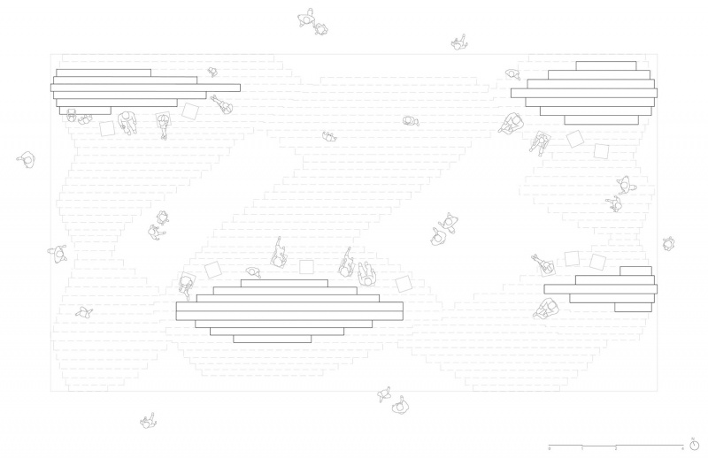 aluminum grotto and public ground by has design and research