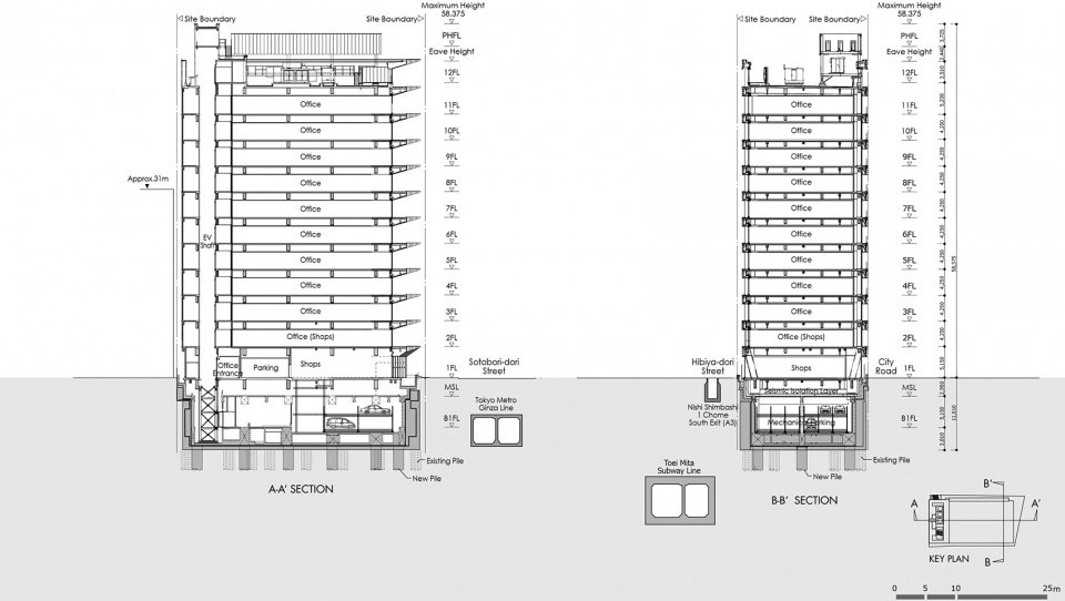 ginsen nishi shimbashi building by nikken sekkei ltd
