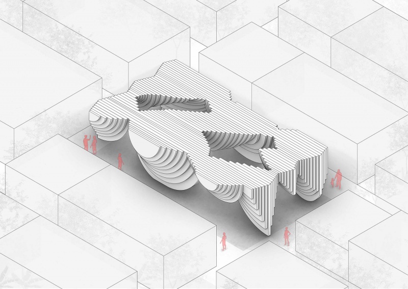 aluminum grotto and public ground by has design and research