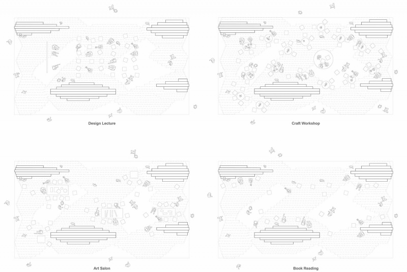 aluminum grotto and public ground by has design and research