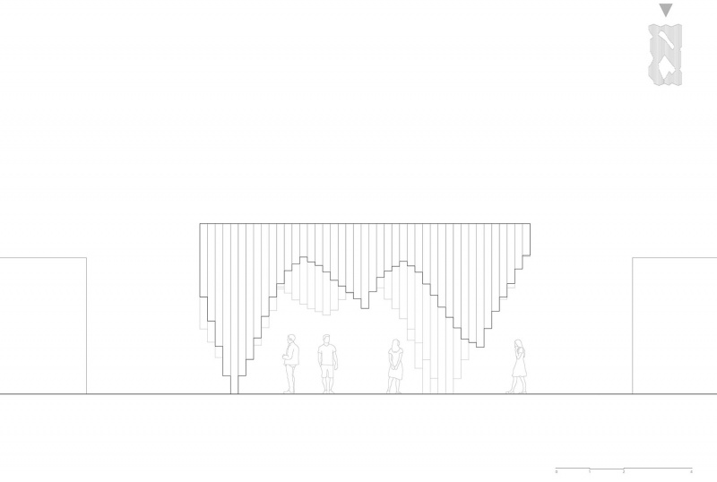 aluminum grotto and public ground by has design and research