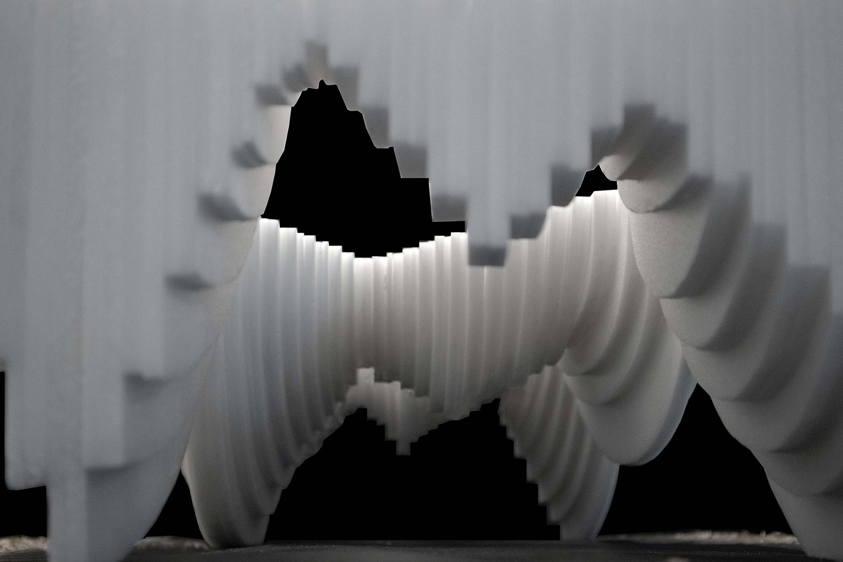 aluminum grotto and public ground by has design and research