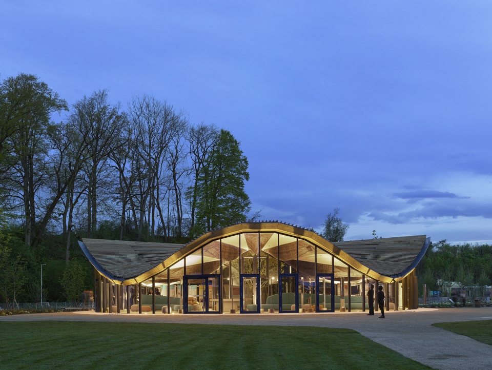 hybrid flax pavilion by intcdc of university of stuttgart