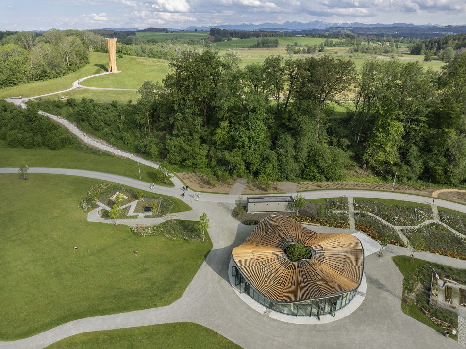 hybrid flax pavilion by intcdc of university of stuttgart