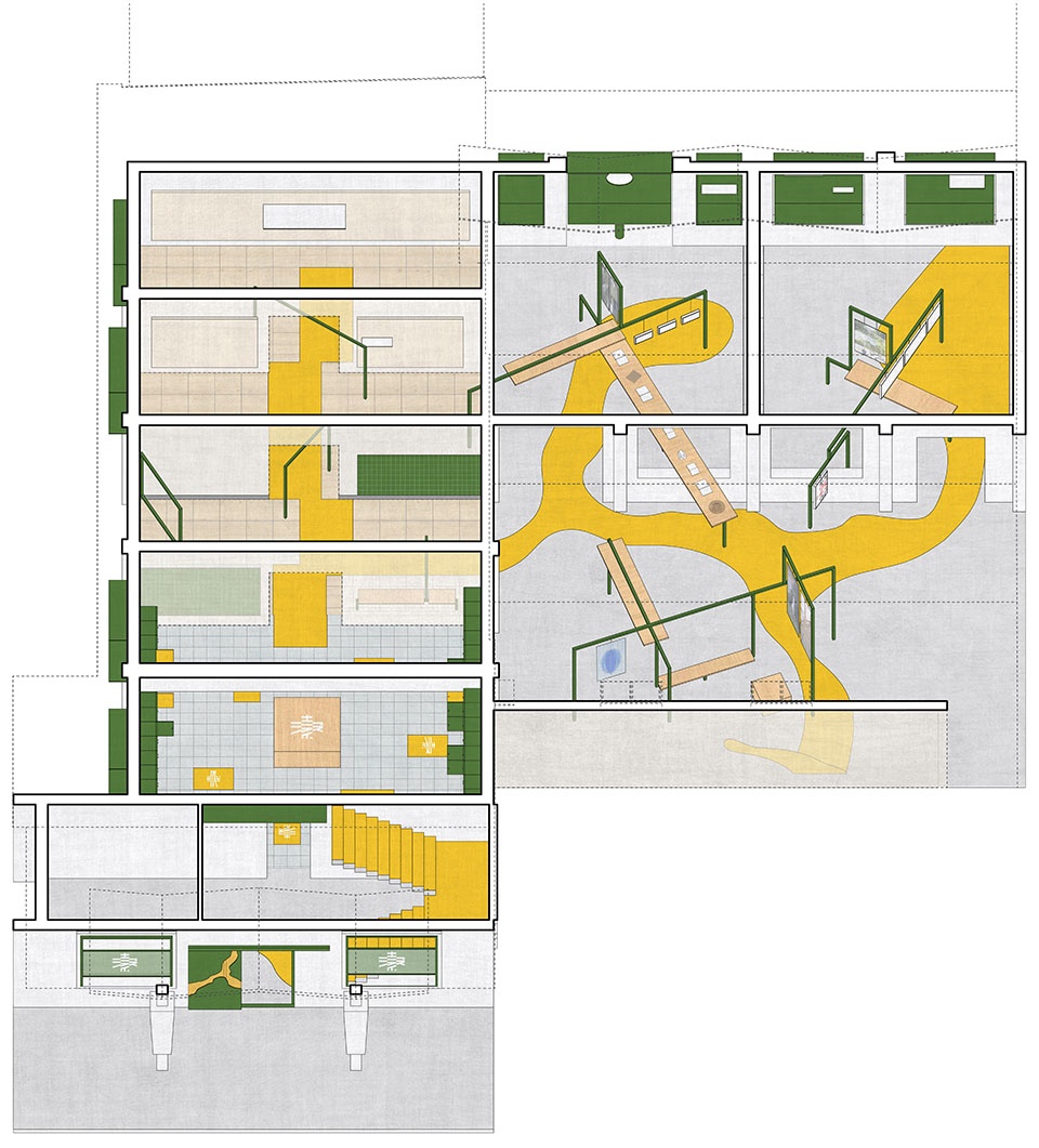 .1南展厅空间正轴测图SWOOP奇袭建筑 start from hushiguang exhibition south gallery space design by swoop