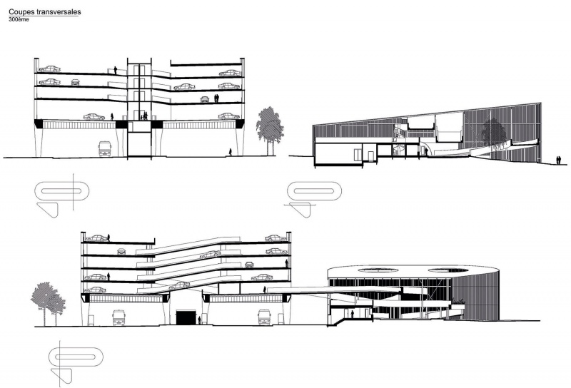 park and ride and bus station by ateliers o s architectes