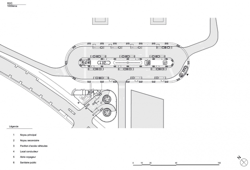 park and ride and bus station by ateliers o s architectes